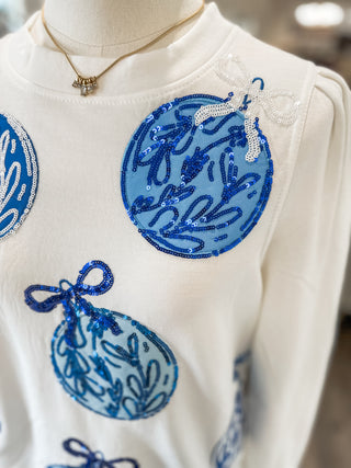 Kelly Blue Ornaments Sweatshirt