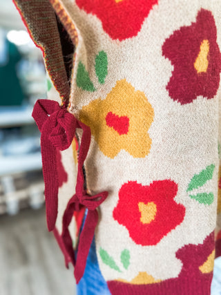 Hibiscus Honey Floral Sweater Vest