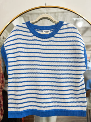 True Royalty Stripe Short Sleeve Top Blue