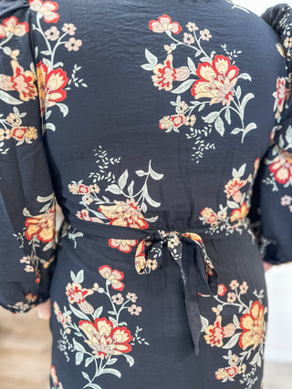 Black Willow Breeze Midi Dress