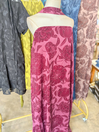 Bordeaux Blooms Maxi Dress