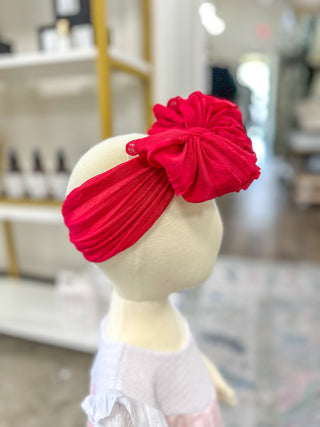 Cranberry Frilly Frou Ruffle Headband Bow