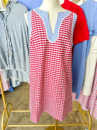 Red Firecracker Gingham Mini Dress
