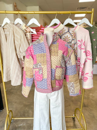 Vintage Bloom Patchwork Quilted Jacket