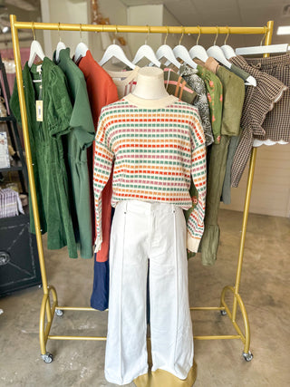 Autumn Color Pop Knit Sweater