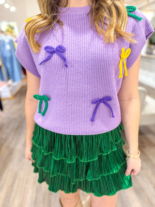 Bows & Parades Chic Lavender Purple Sweater Knit Top