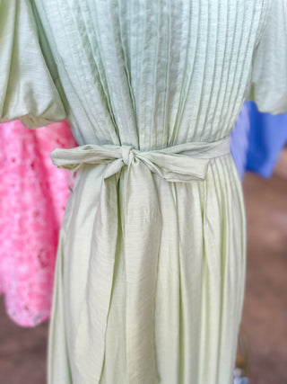 Simply Sage Statement Midi Dress