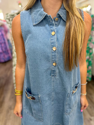 The Blue Perfection Collared Mini Dress