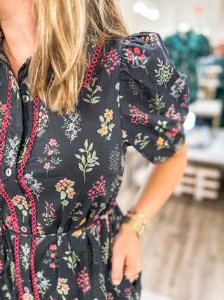 Black Rosey Daydream Dress