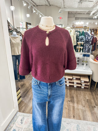 The Wine Rowan Ribbed Sweater