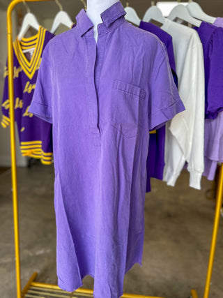 Purple Daydream Washed Denim Mini Dress