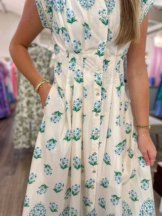 Cream Lovely Little Petals Midi Dress