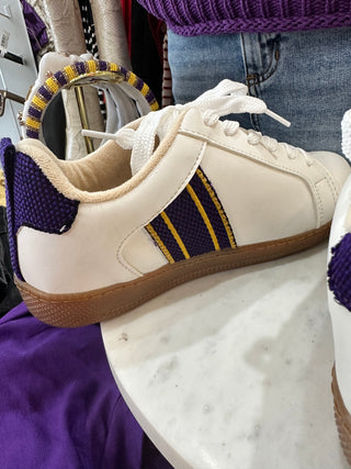 Purple & Gold All of the Tigers Game Day Sneakers