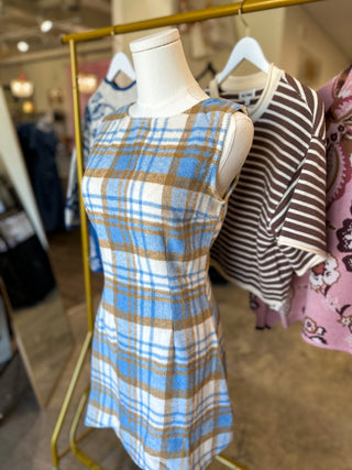Blue Hampton Plaid Mini Dress