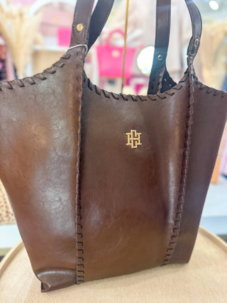 Chocolate D Emory Whipstitch Tote | Caroline Hill