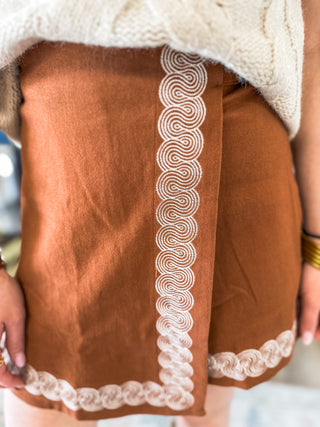 Camel & Flair Wrap Skort