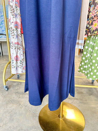Navy Stitched To Impress Collared Maxi Dress