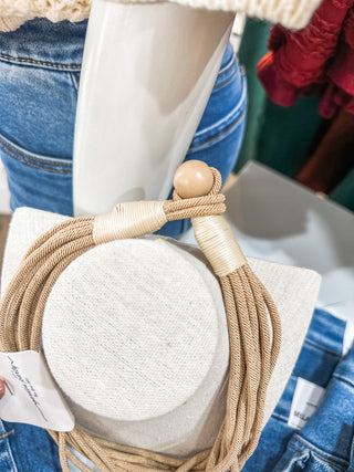 Natural Rope Textured Multi Strand 16"-18" Necklace