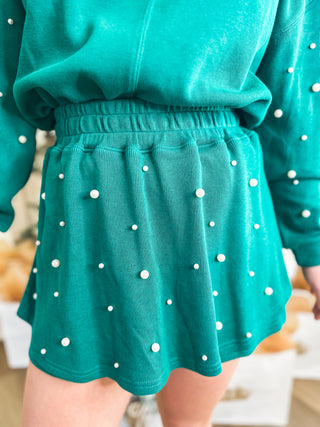 Green Holiday Pearl Charm SKORT