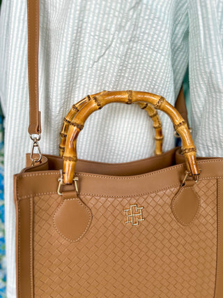 Woven Tan Palmer Tote | Caroline Hill