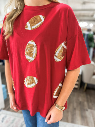 Burgundy Dazzling Football Top