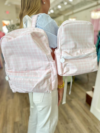 TRVL Pink Pimlico Plaid Backpacker