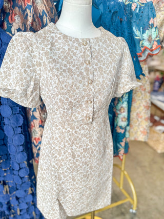 Darling Pearl Floral Jacquard Mini Dress