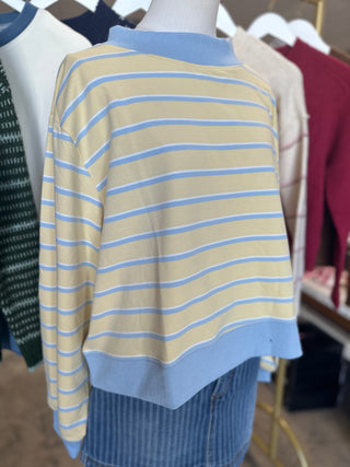 Sunny Side Yellow & Blue Stripe Pullover