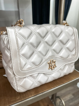 Pearl Elle Foldover Diamond Quilted Crossbody