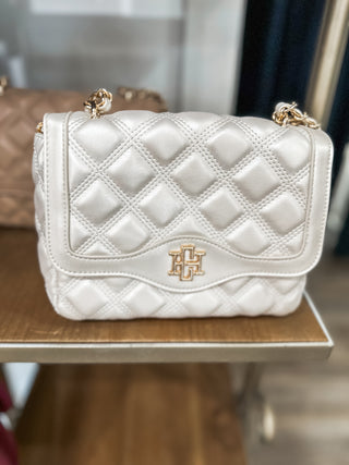 Pearl Elle Foldover Diamond Quilted Crossbody