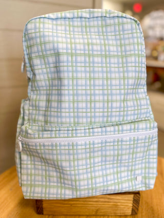 TRVL Green Classic Plaid Backpacker