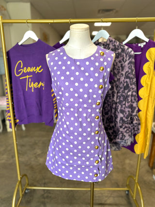 Lavender Pippa Polka Dot Romper