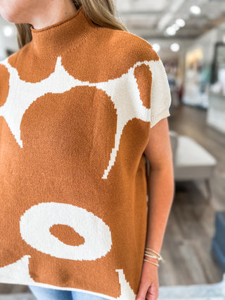 Auburn Petals Toffee/Off White Sweater Top