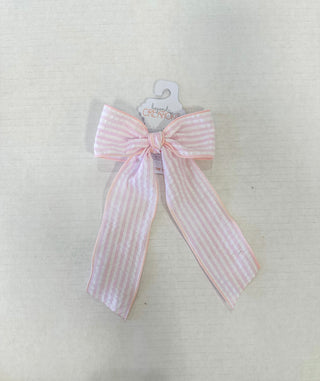 Light Pink Seersucker Tail Bow