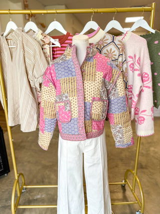 Vintage Bloom Patchwork Quilted Jacket