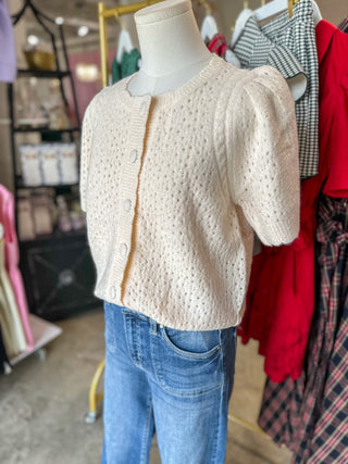 Ecru Sweet Detail Cardigan