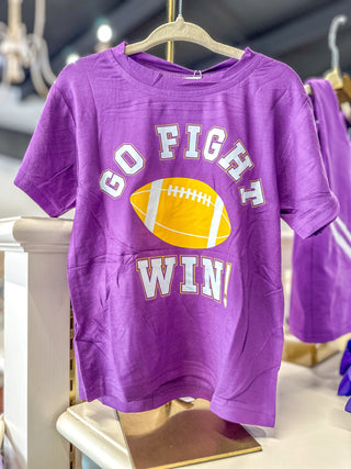 Boys Go, Fight, Win Purple Shirt