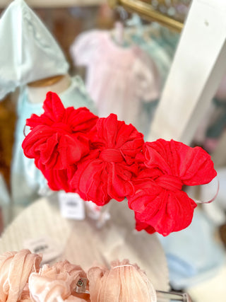 Frilly Frou Bright Red Bow Headband