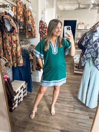 Hunter Green & Blue Prescott Mini Dress