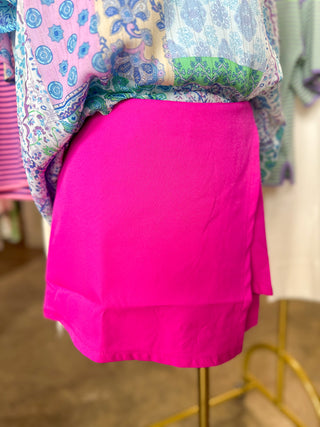 Magenta Tailored Mini Skort