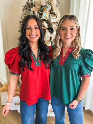Red Festive Flair Top