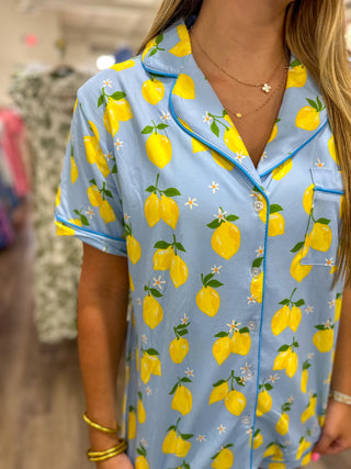 Zesty Lemons Pajama Shorts Set