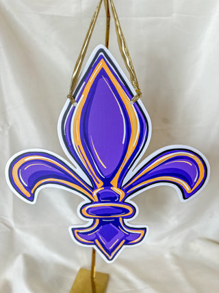 LSU/Saints Fleur De Lis- Double Sided Doorhanger