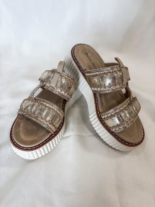 Gold/Raffia Sweet & Stylish Platform Sandal