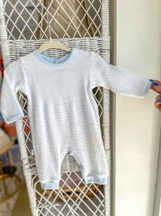 Paty Pal White Romper w/ Blue Trim