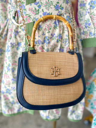 Natural Navy Jessica Handbag | Caroline Hill
