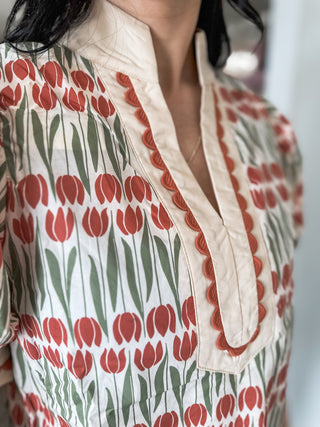 The Tulip Grove Scallop Trim Top
