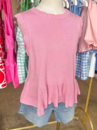Light Pink Soft & Sweet Peplum Top