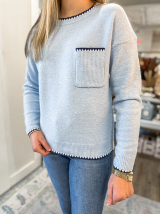 Light Blue Coastline Charm Sweater
