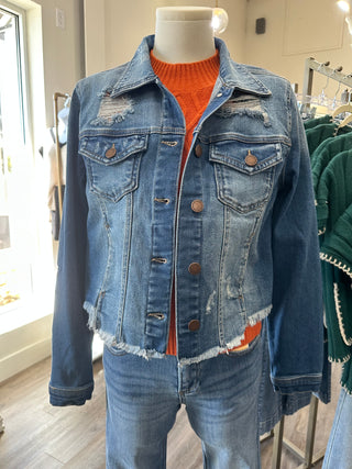 The Vintage Classic Distressed Risen Denim Jacket